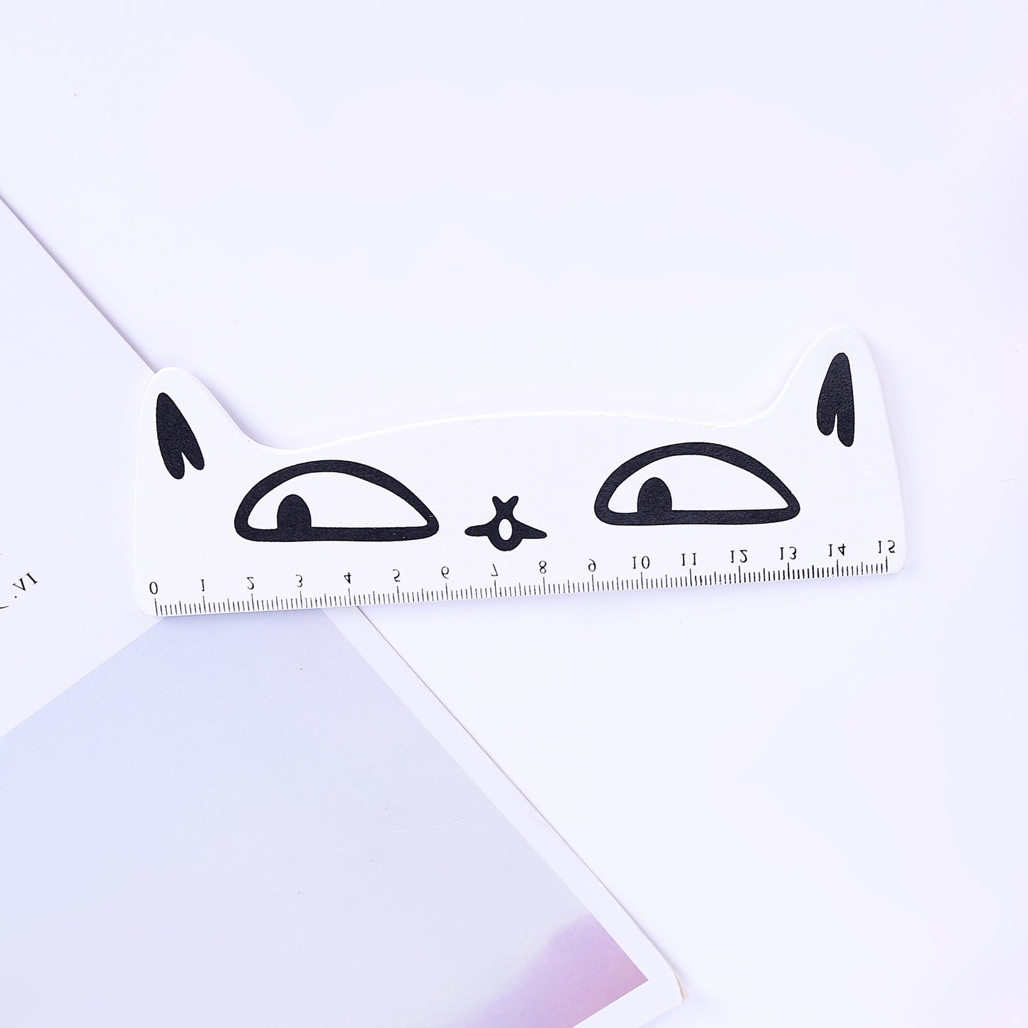 Kawaii 15cm Candy Colored Cat Wooden Ruler