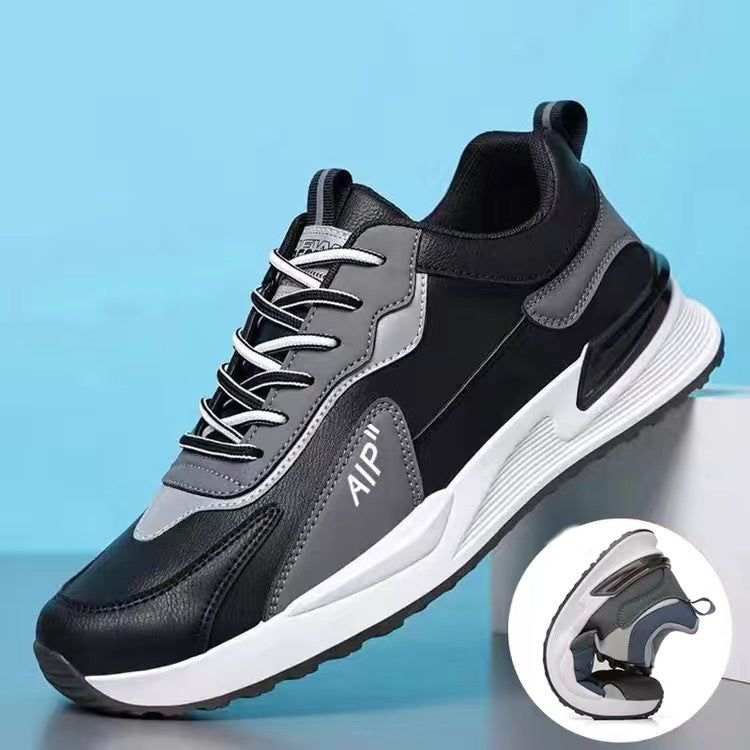 Casual Men's Shoes Soft Sole Color-block Lace-up Sneakers Versatile Trendy Running Sports Shoes