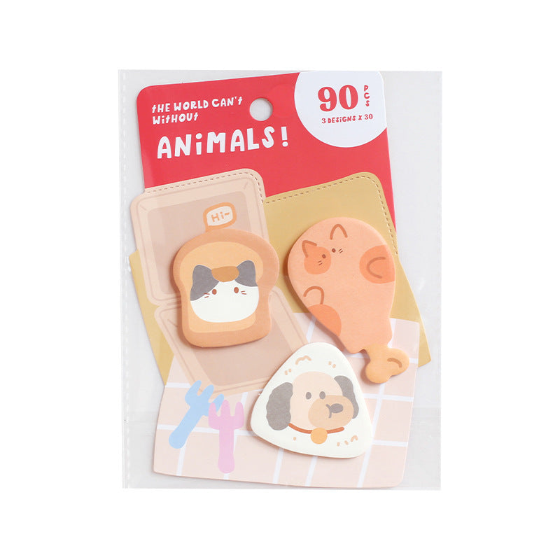 Card Lover The World Can't Be Without Small Animal Shaped Sticky Note Set Student Memo Message