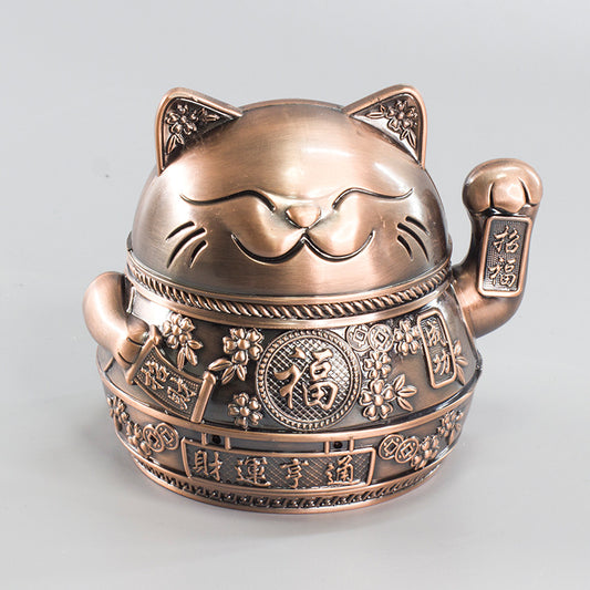 lucky cat ashtray with cover