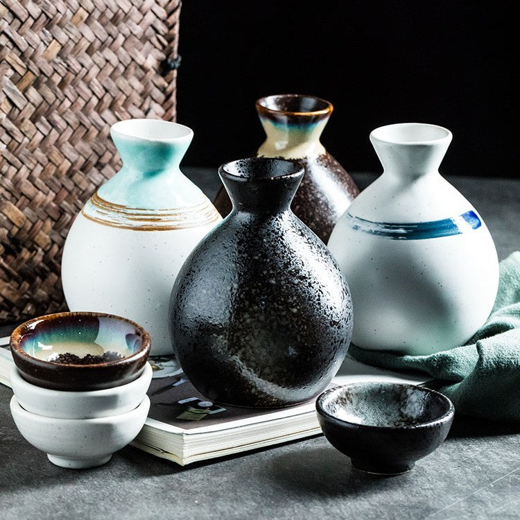 ceramic white wine cup sake set