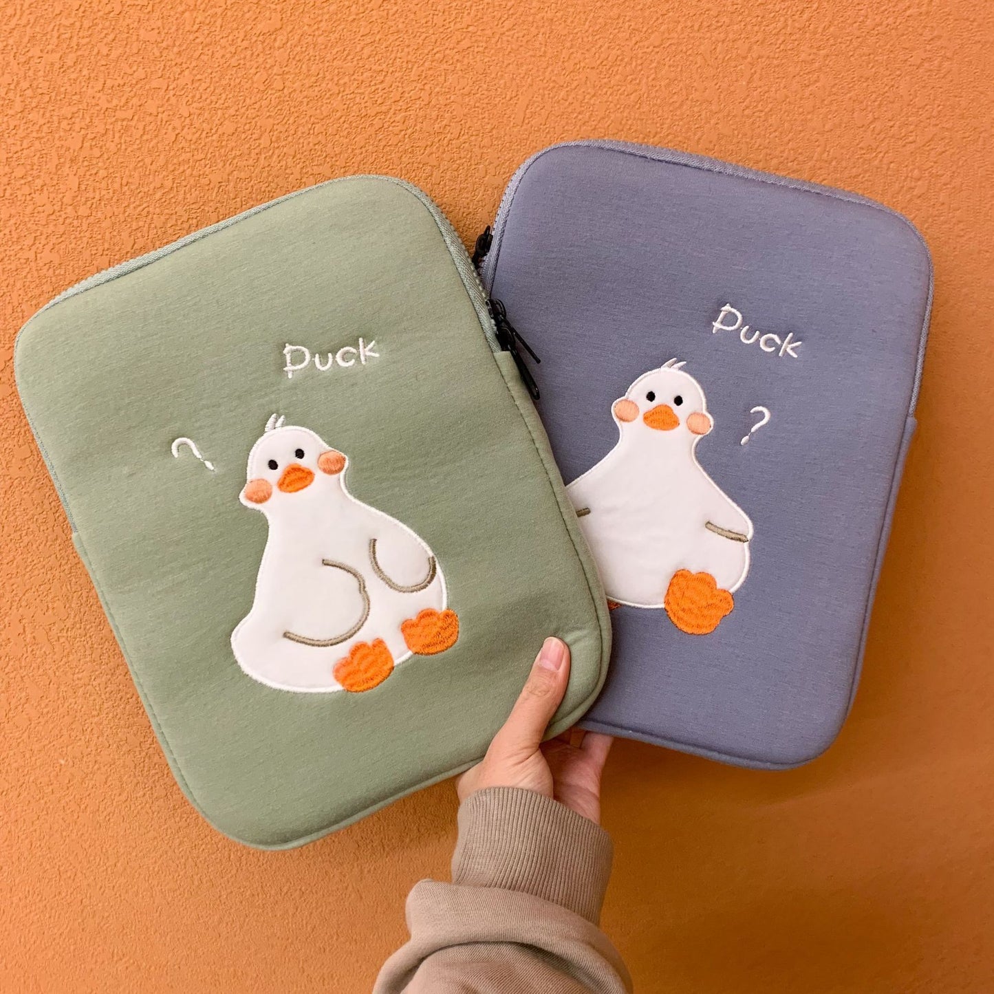 Cartoon Duck Embroidery Ins Niche Design Tablet Case