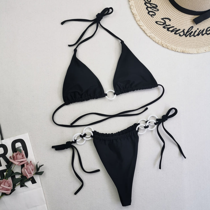 Bikini Doppel Stoff Spitze-up