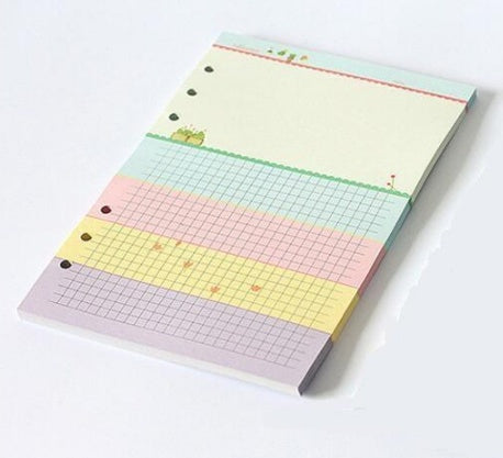 A5 A6 Farbiges Tagebuch-Binder-Füllpapier