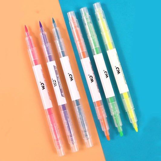 Double-Headed Marker Pen 6-Color Set Highlighter