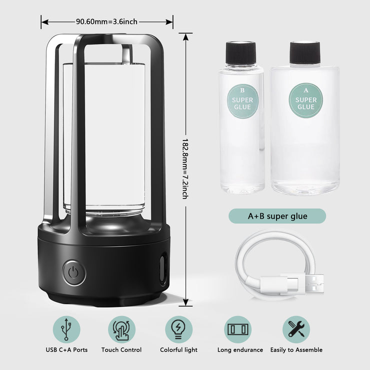 2 in 1 DIY Audio Kristalllicht und Bluetooth Lautsprecher Touch Harz Nachtlicht