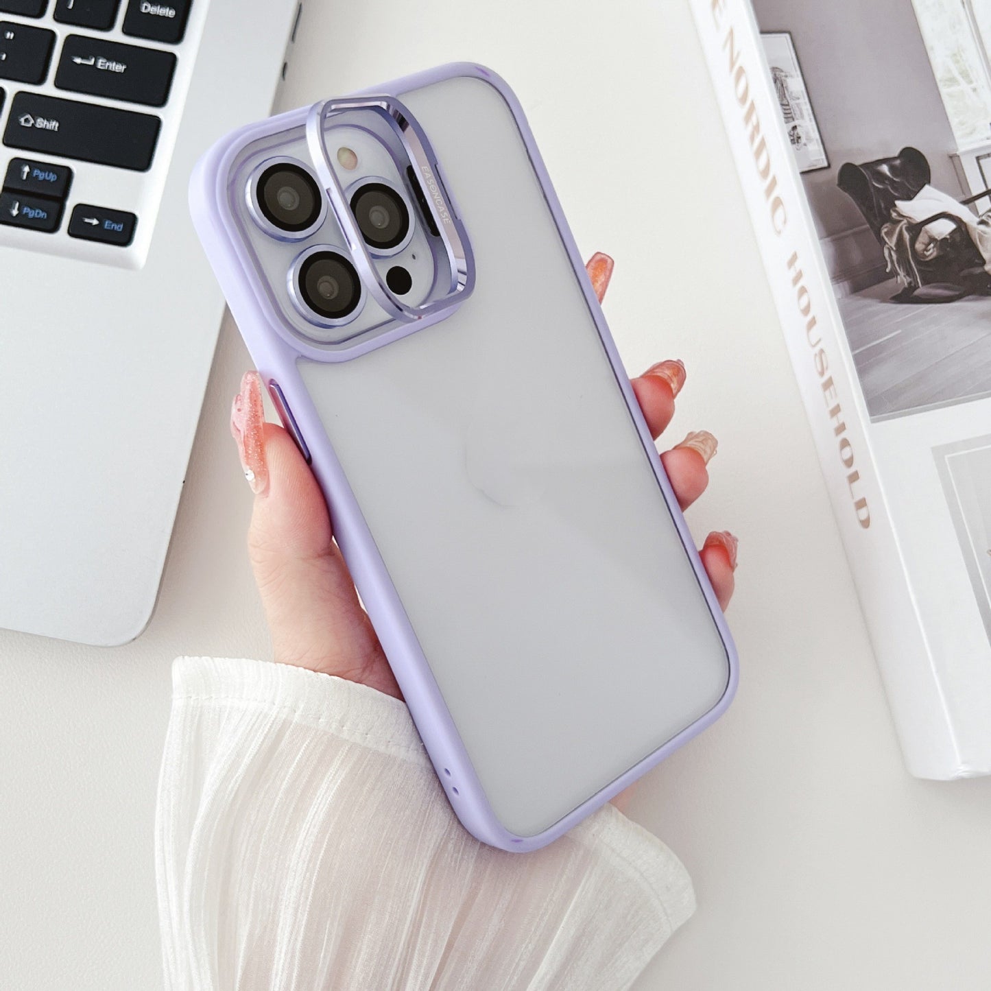 Metal Lens Invisible Bracket Phone Case