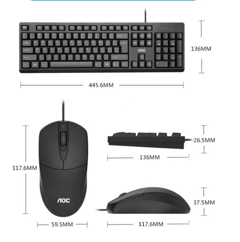 Keyboard and Mouse Set USB Wired All-in-one Laptop Computer