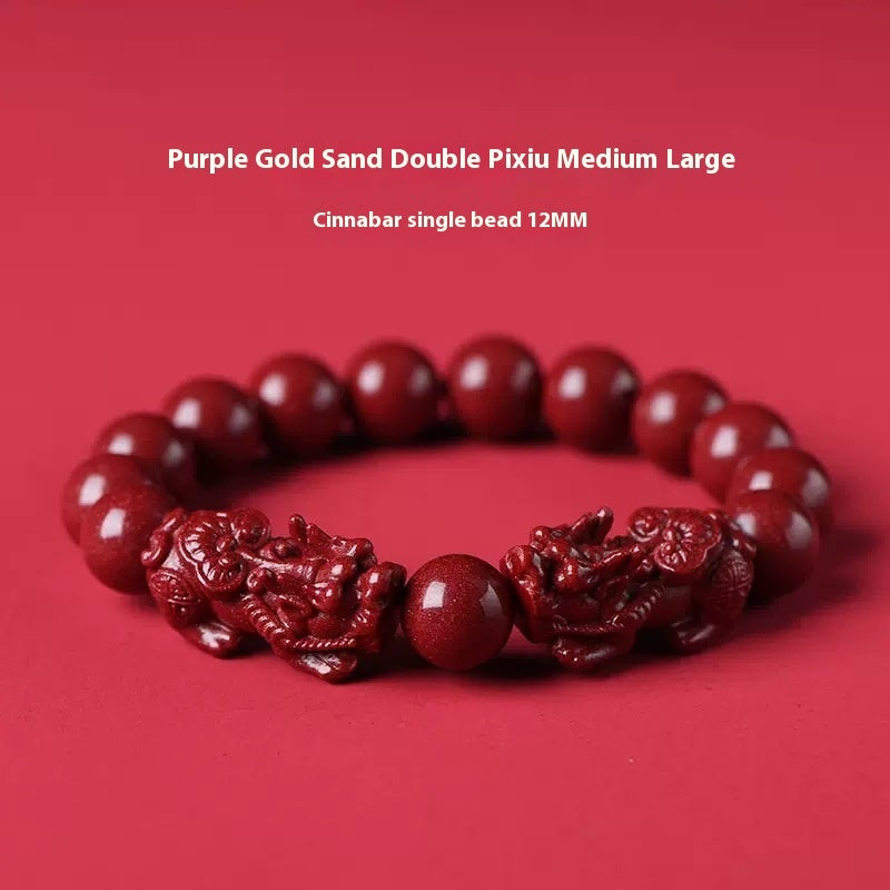 High-content Natural Raw Ore Cinnabar Ruyi Pi Xiu Bracelet