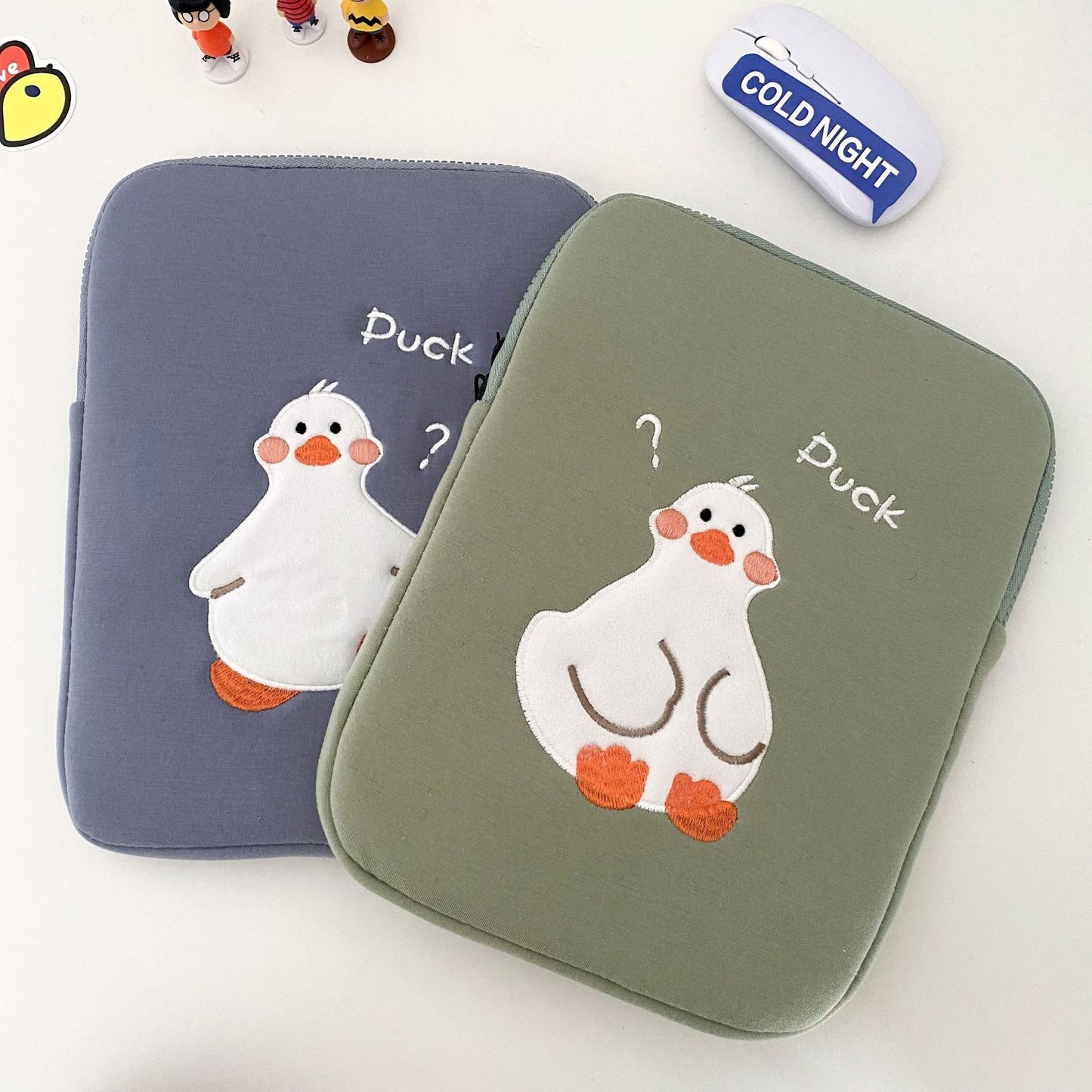 Cartoon Duck Embroidery Ins Niche Design Tablet Case