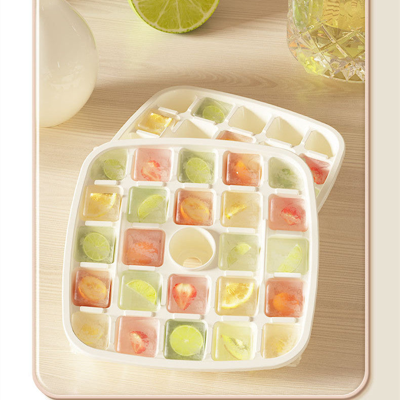 Ice cube form press with lid household