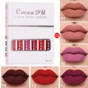 Matte Antihaft-Cup-Lippenstifte, wasserfest, lang anhaltender Lipgloss, 6 Stück