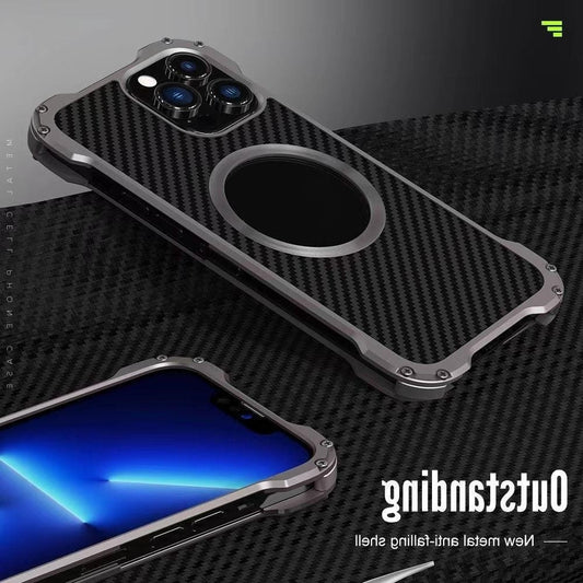 All-inclusive metal mobile phone case breathable hollow drop-proof protective case