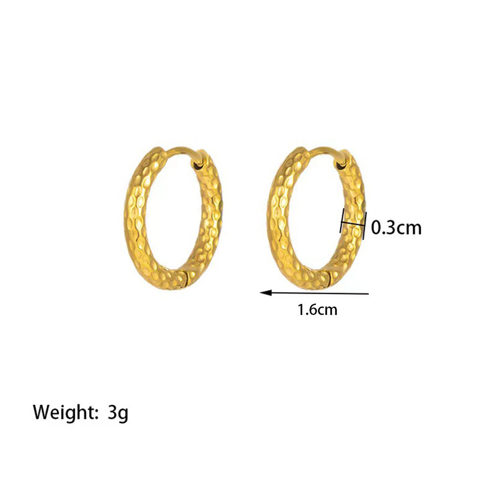 European And American Fashion Starry Titanium Steel Round Women's 18K Gold Ear Clip