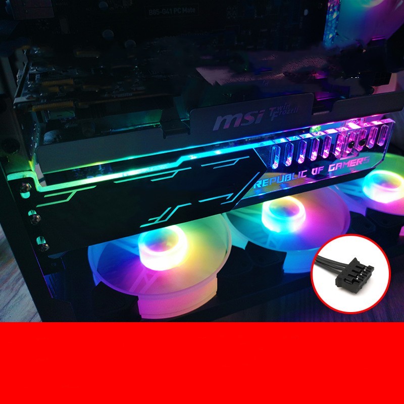 Transverse Mounted LED Light Bar Emitting Case Decoration RGB Graphics Card Bracket