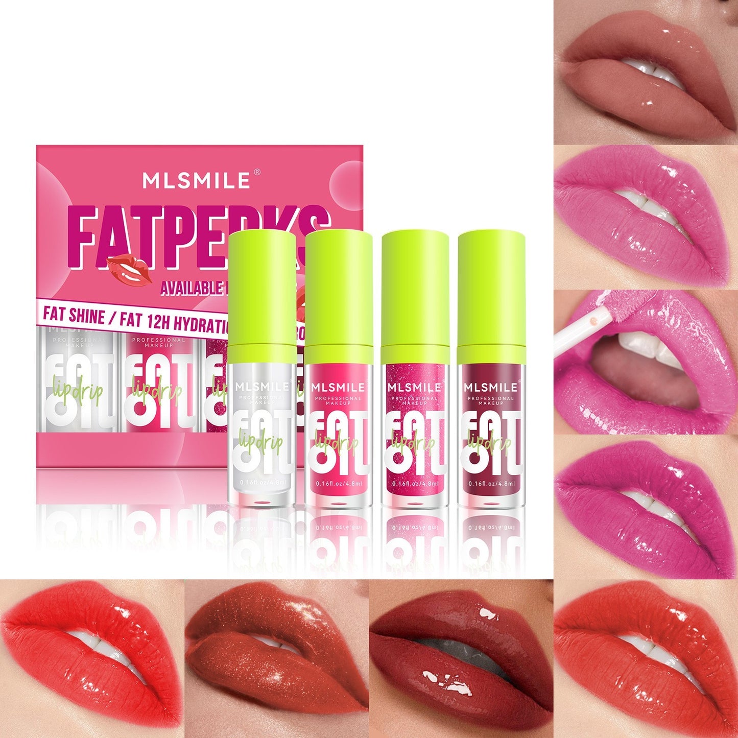 8 Farben Lipgloss Anzug glänzende Oberfläche