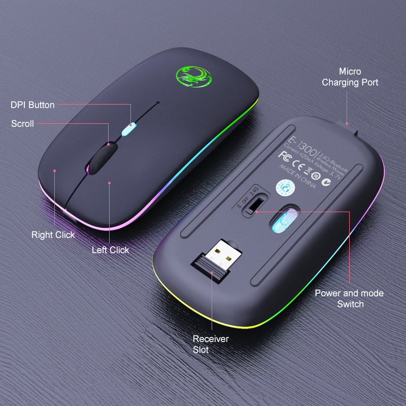 Luminous Charging Bluetooth Dual Mode Wireless Mouse