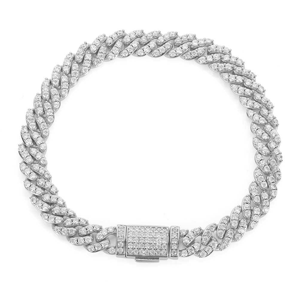 8mm Flip Buckle Single Row Cuban Bracelet