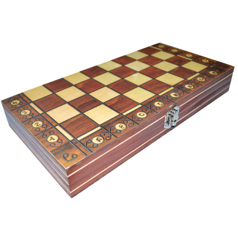 Wooden Magnetic 3 In 1 Chess Set Folding