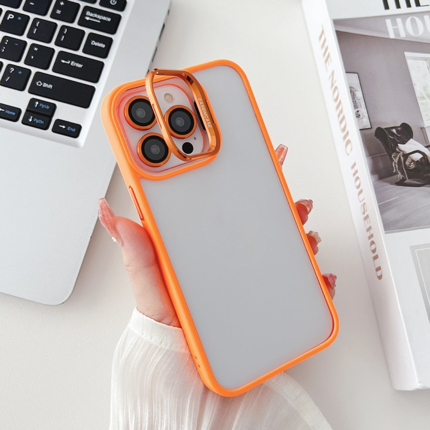 Metal Lens Invisible Bracket Phone Case