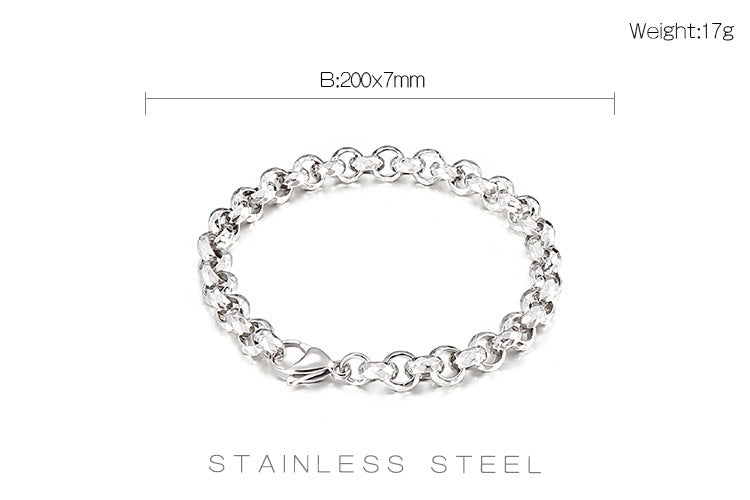 Multi-cutting Surface Chain Titanium Steel Men's Bracelet