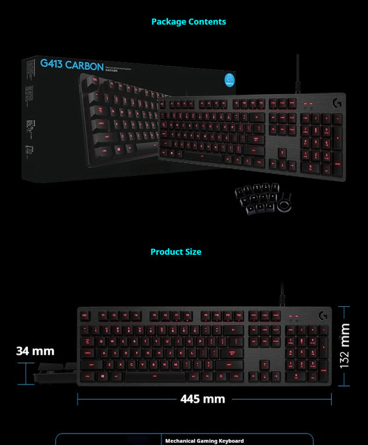 G413 Gaming Elektronische Sport Mechanische Tastatur Desktop Hintergrundbeleuchtung 104 Schlüssel