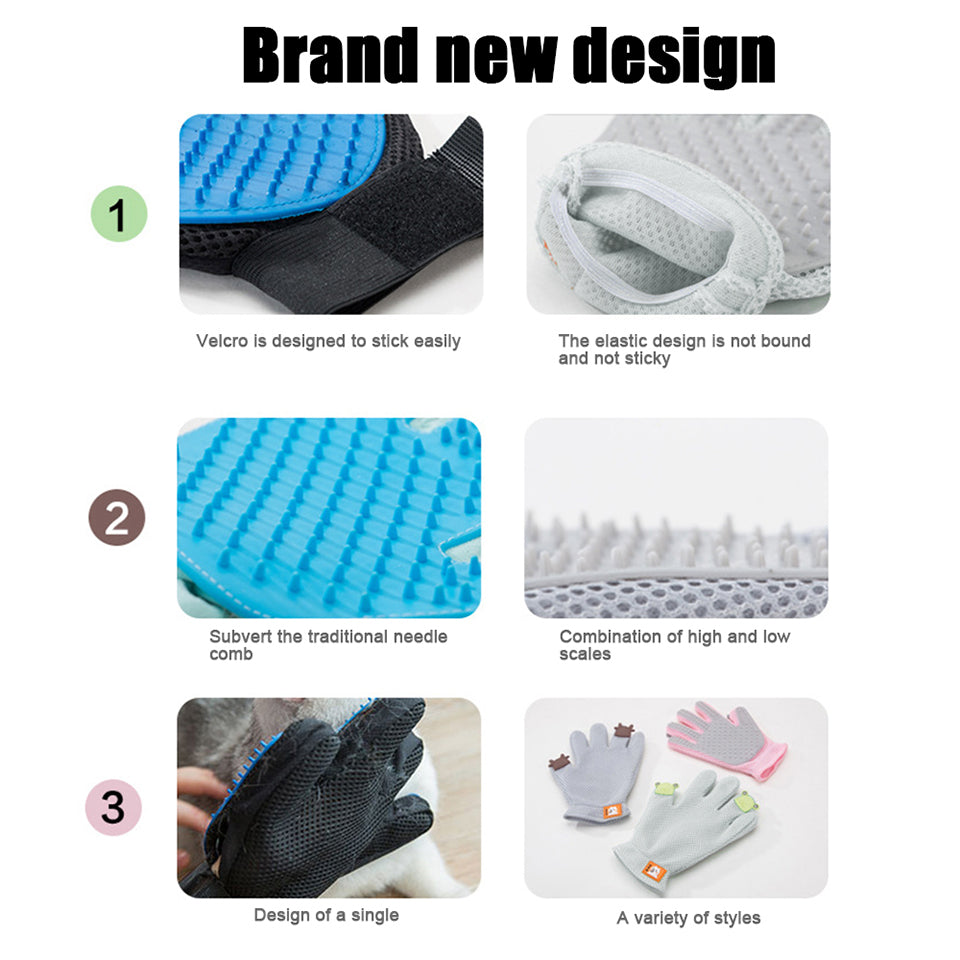 pet glove, pet hair removal brush, massage comb