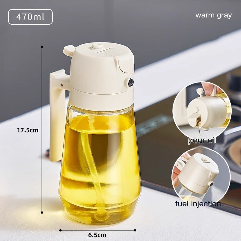 Two-in-One Glass Oiler Automatic Pressing Large Capacity Spray Oil Dispenser Bottle