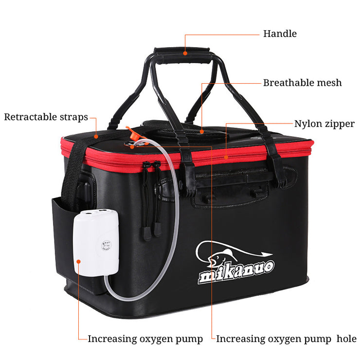 Tragbare Angeltasche aus EVA, zusammenklappbar, verdickte Live-Angelbox, Tankeimer, Camping-Angelausrüstung, Fischbox, Aufbewahrungstasche