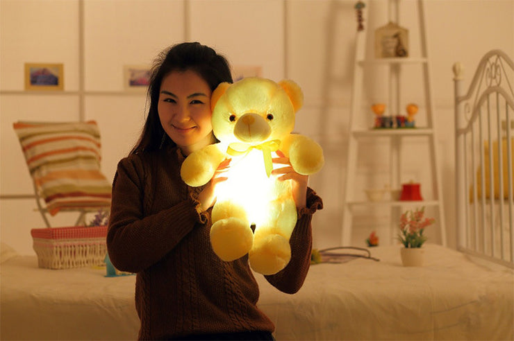 Kreatives Leuchten LED Teddybär Kuscheltiere Buntes leuchtendes für Kinder Kissen