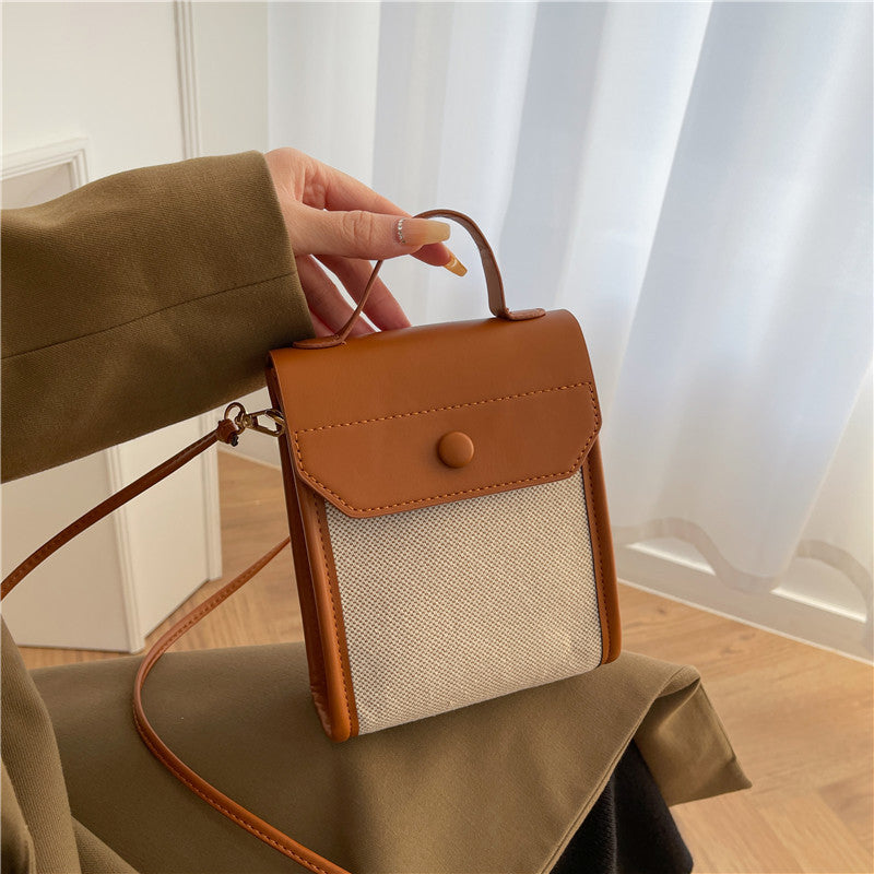 Simple small square fashion color block shoulder crossbody bag