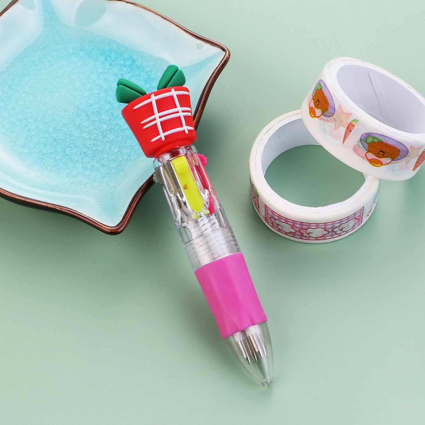 Christmas Mini Four-color Ballpoint Pen Color Pressing Pen