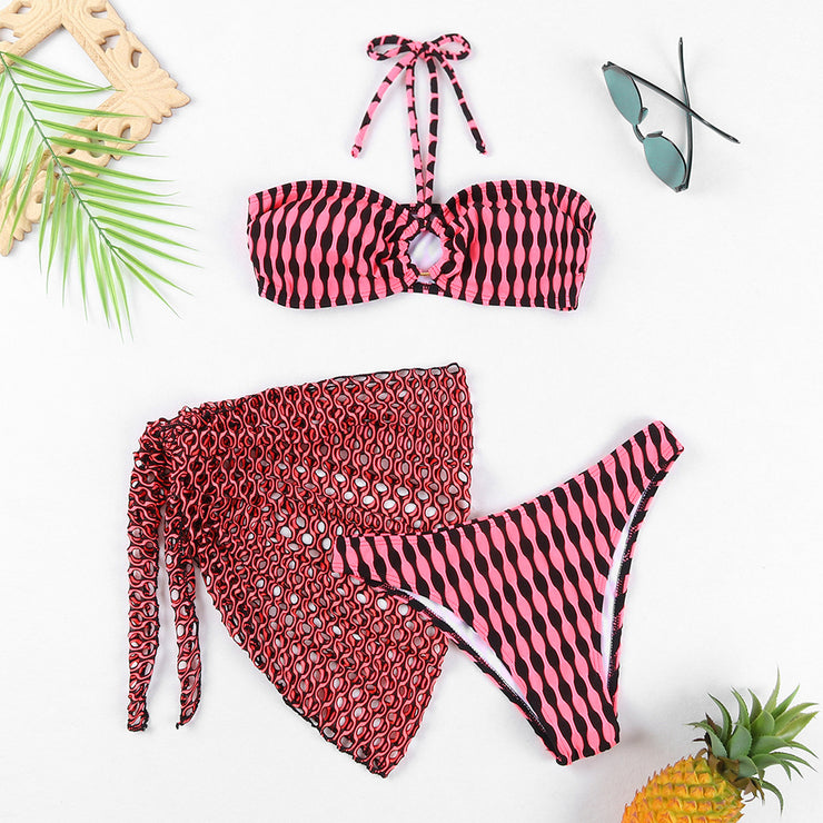 Zweiteiliger Bikini, Tube-Top, dreiteiliges Set