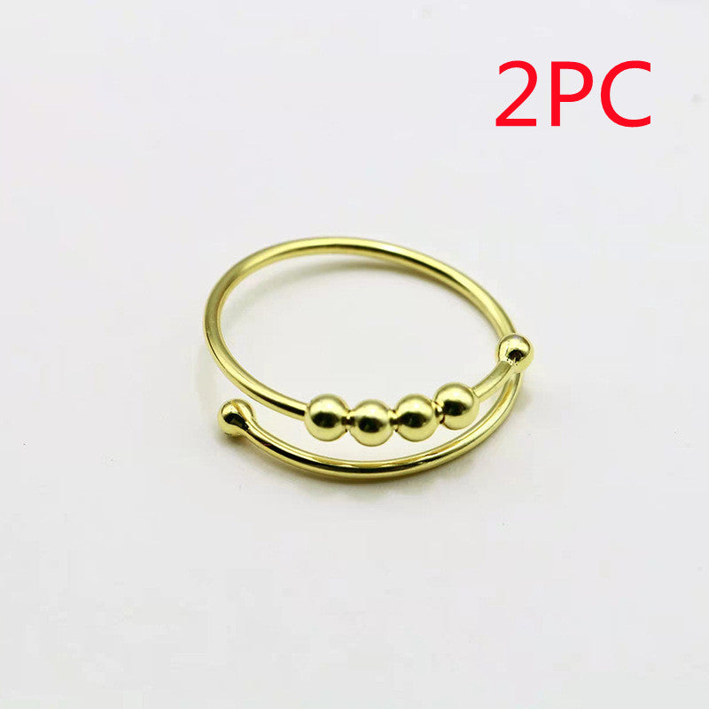 Women's S925 Sterling Silver Turnable Decompression Ring