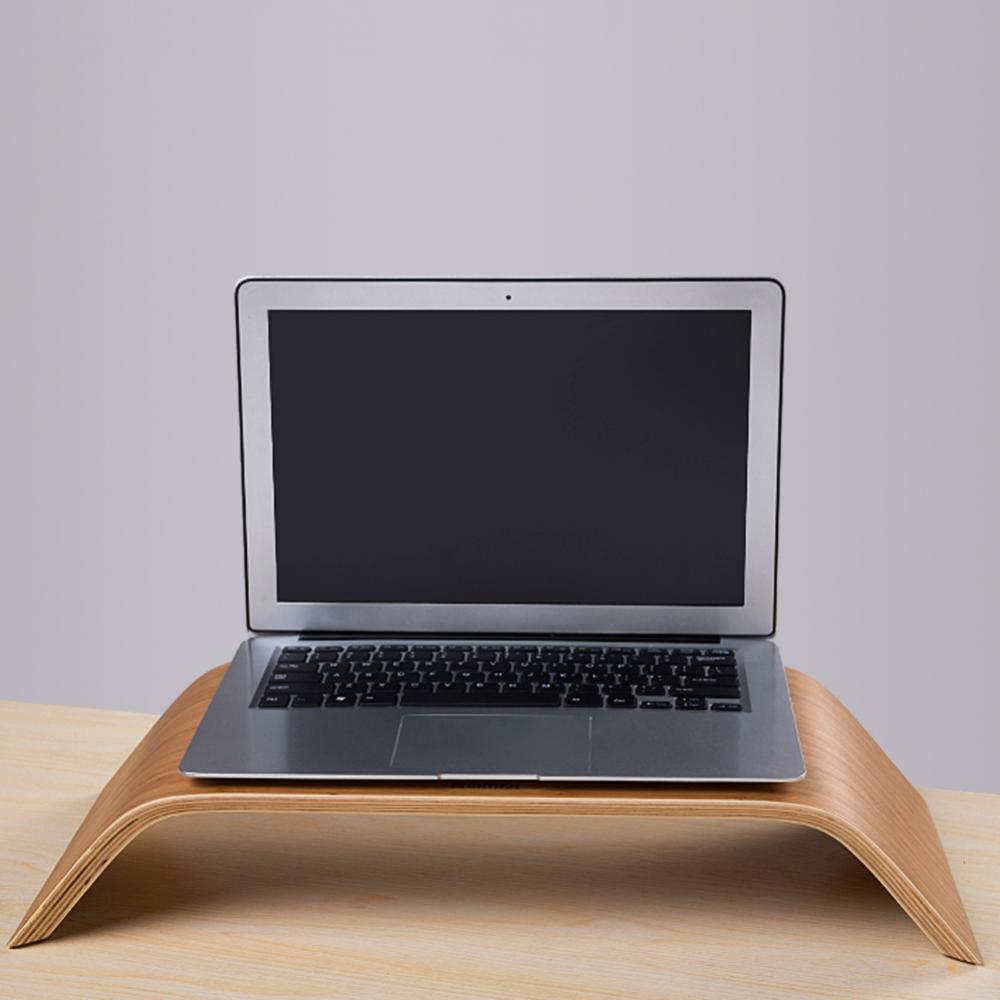 stability bracket laptop stand made of walnut wood