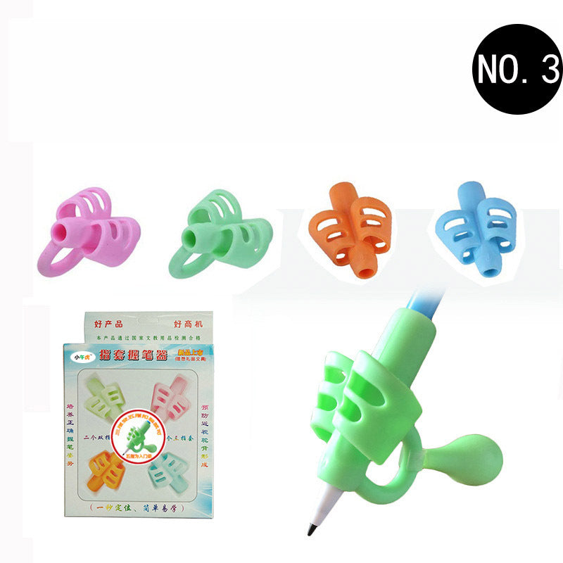 Correct student writing posture cartoon children stationery pen holder