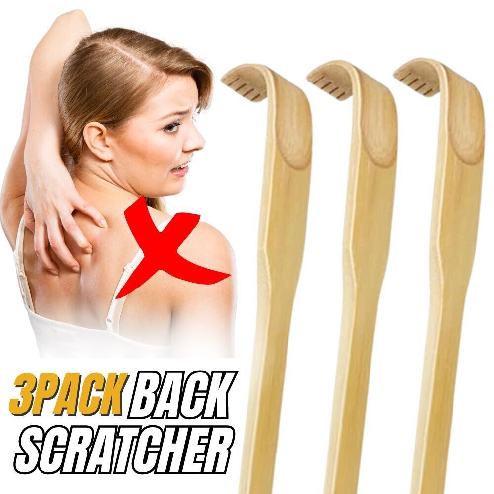 Natural Bamboo Back Scratcher, 3 Pack