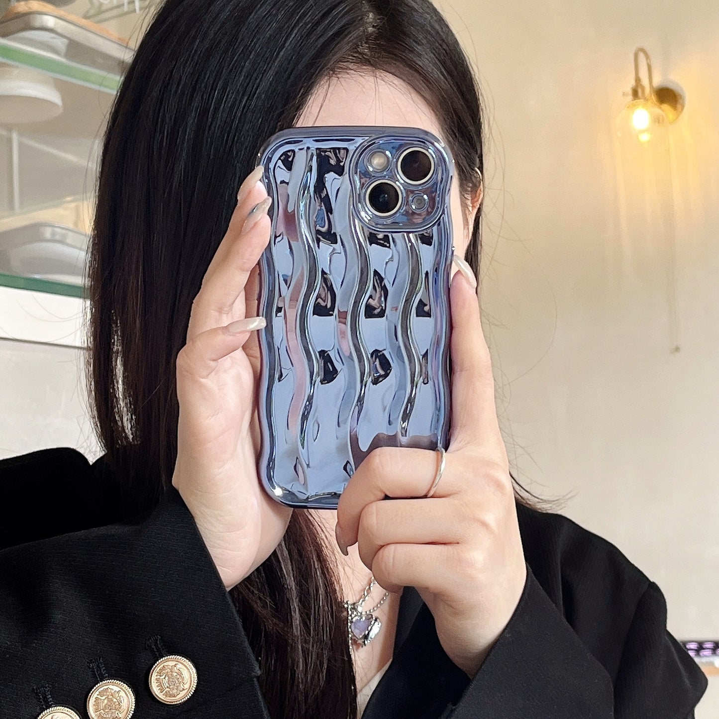 Electroplating water ripple-proof phone case solid color