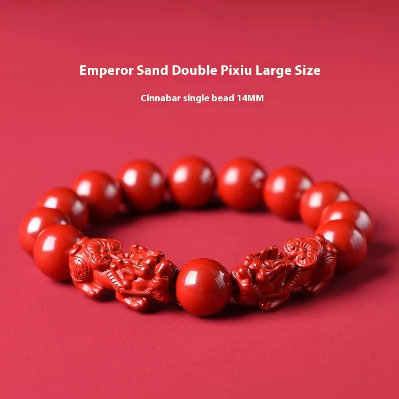 High-content Natural Raw Ore Cinnabar Ruyi Pi Xiu Bracelet