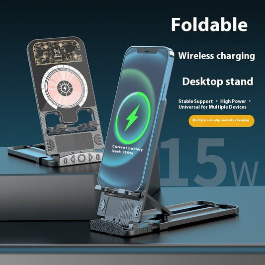 Wireless Phone Charger Portable Ultra-thin Foldable Bracket 2-in-1