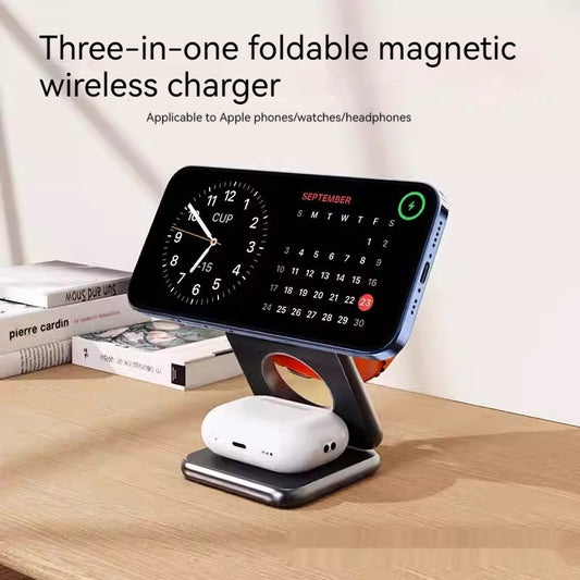 Foldable Magnetic Wireless Charger Phone Holder