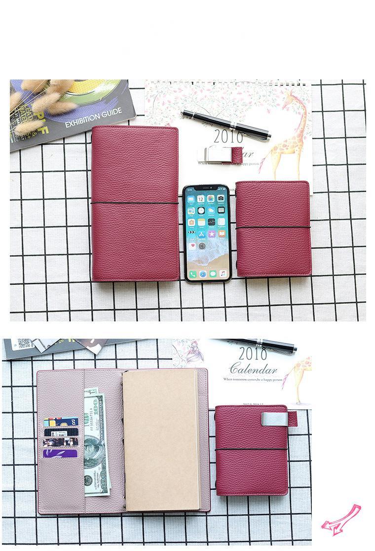 Leather Travel Notebook Card Holder Multi-function Notepad With Freebies