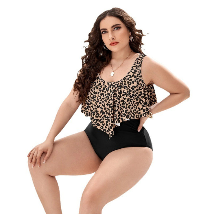 Bikini-Badeanzug mit Leopardenmuster für Damen