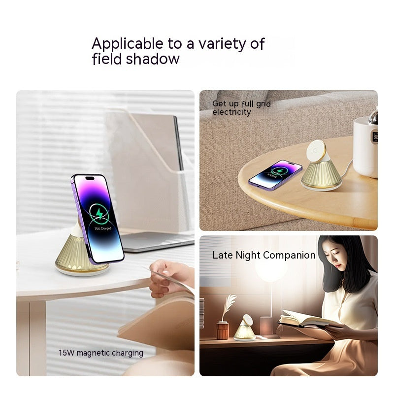 Bedside lamp 15W wireless charger Magnetic fast wireless seat