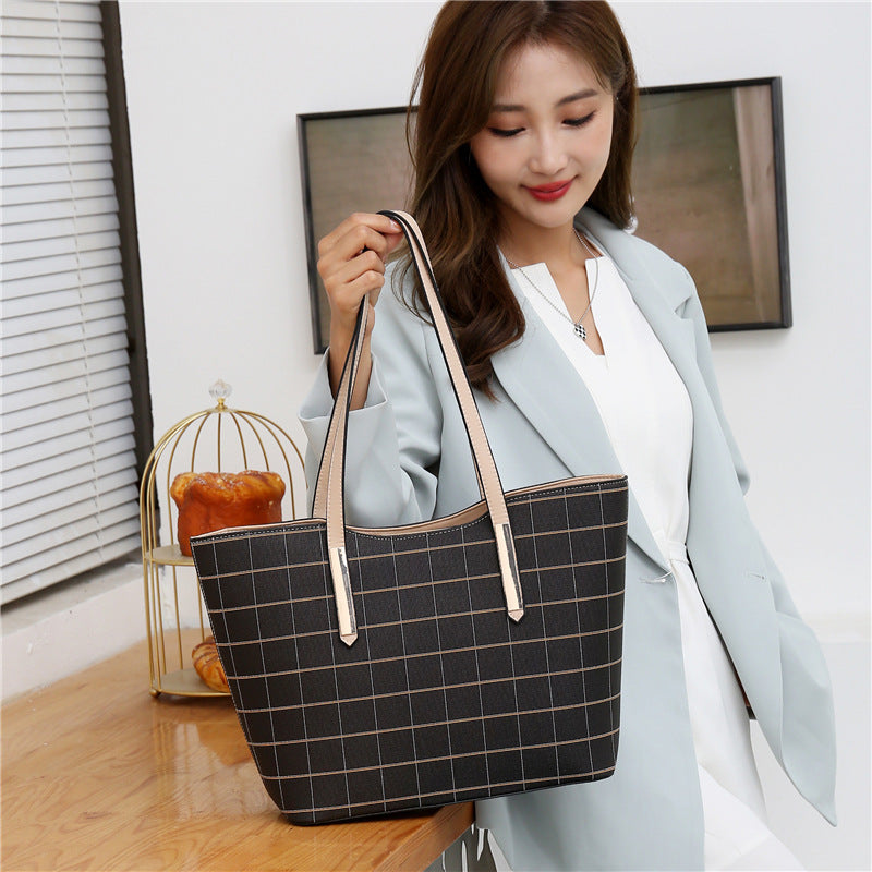 Neue koreanische Mode vierteiliges Set Textur Schulter Frauen Hand tragende Crossbody-Tasche