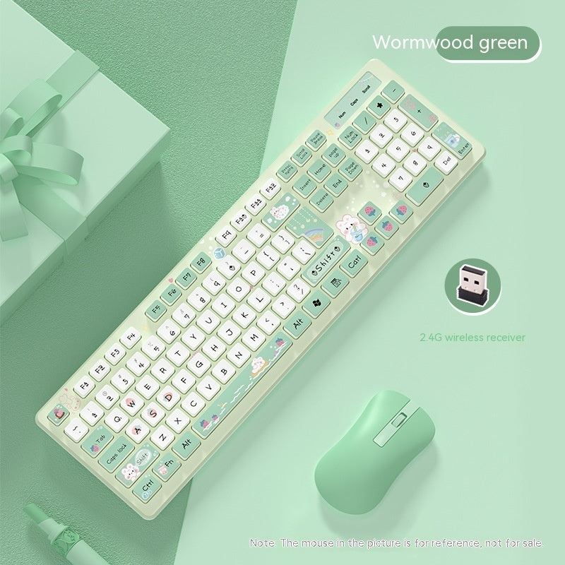 Milk Tea Rabbit Cute Chocolate Wired Keyboard