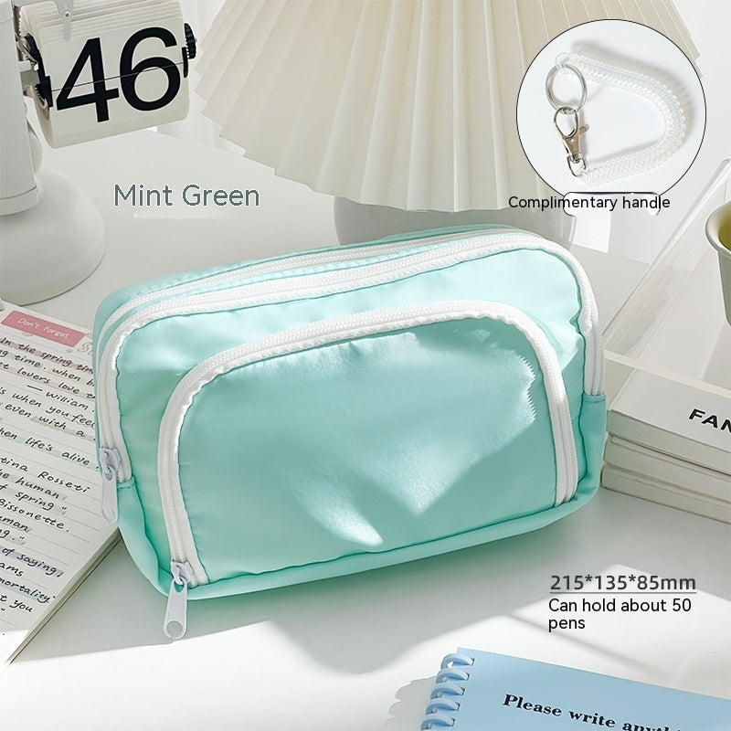 Double Layer Pencil Case For High-capacity Exam Stationery