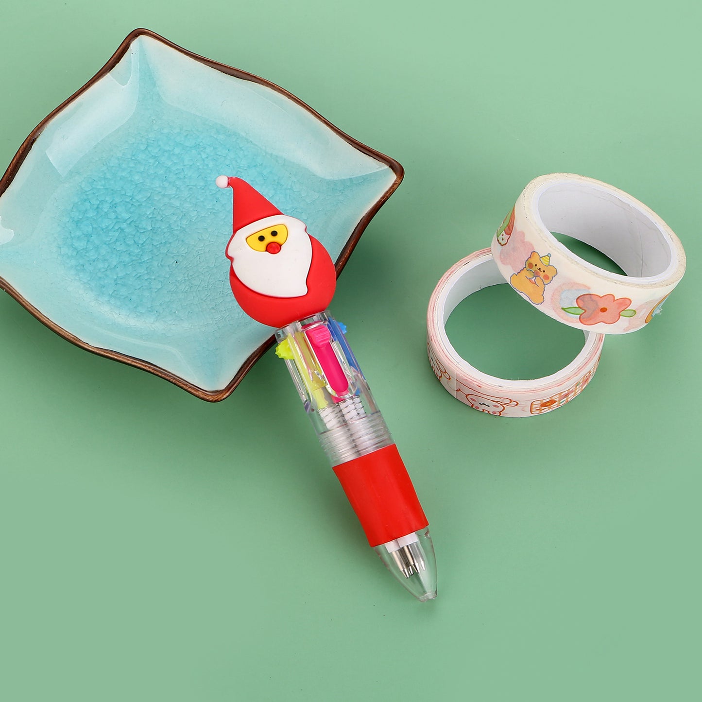 Christmas Mini Four-color Ballpoint Pen Color Pressing Pen