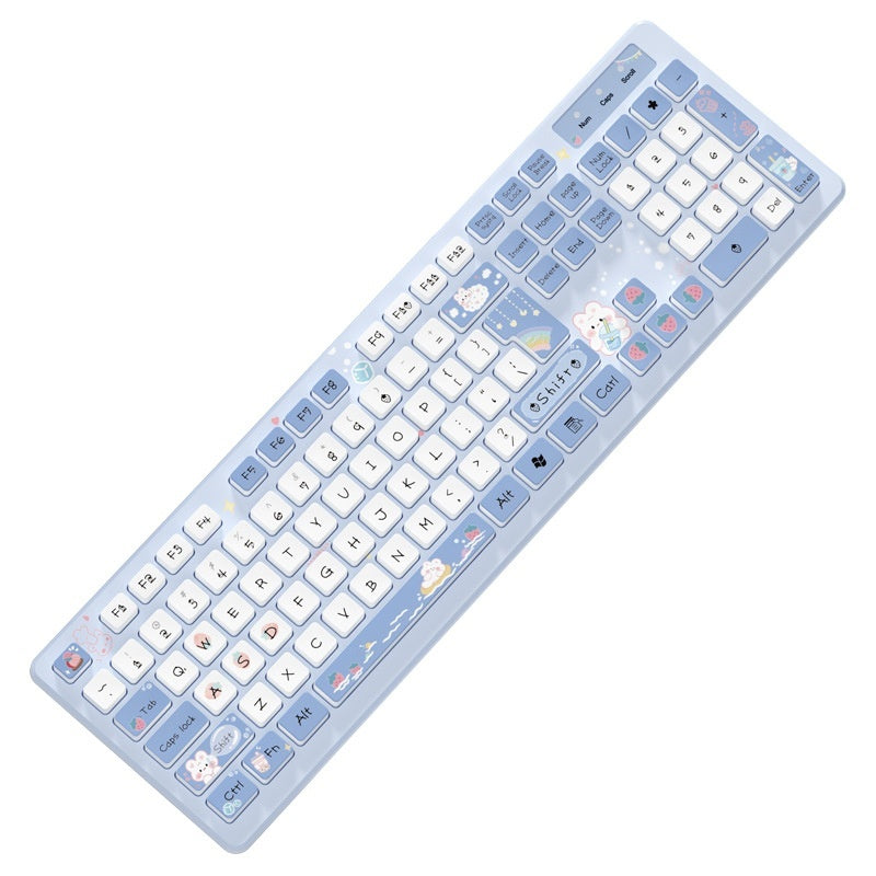 Milk Tea Rabbit Cute Chocolate Wired Keyboard