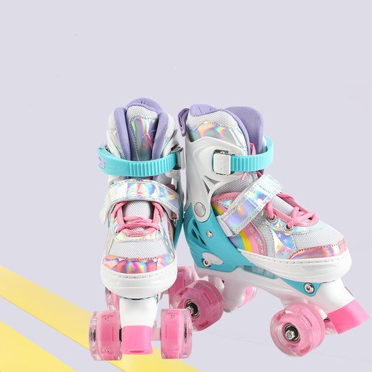 Children's roller skates two-row four-wheeled